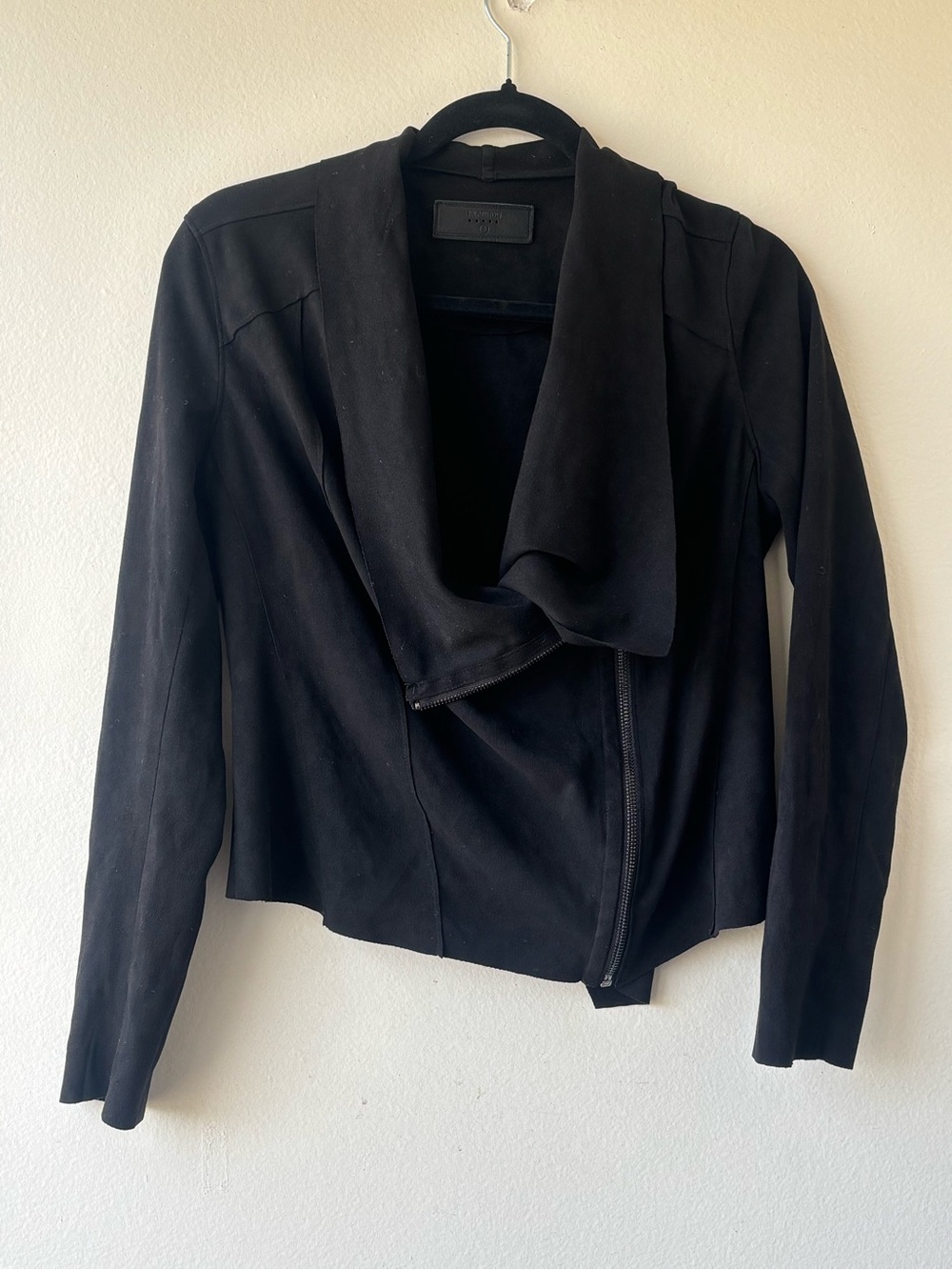 Blank NYC Black Draped Zip Blazer